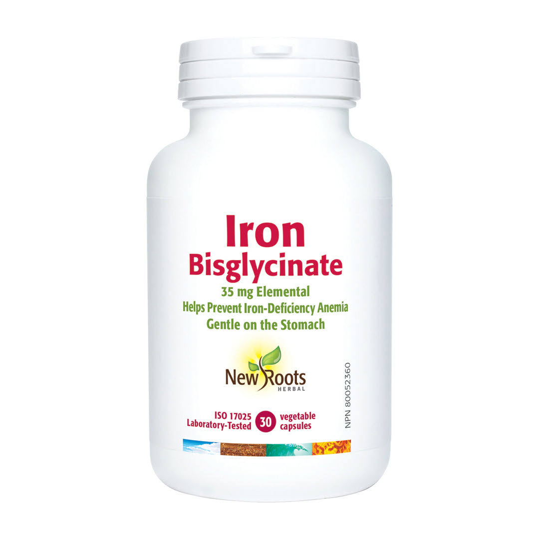 New Roots Iron Bisglycinate 35 Mg 30 Capsules