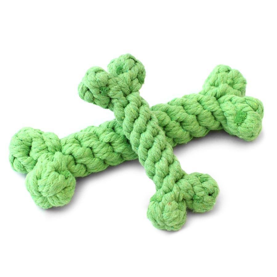 Harry Barker Bone Small Rope Dog Toy - Green