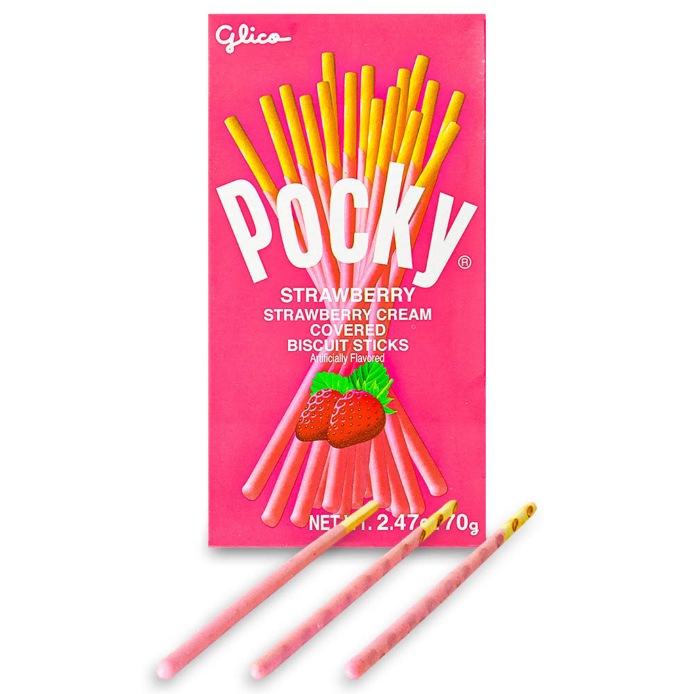 Glico Pocky Cream Coated Biscuit Sticks - Strawberry - 2.47oz