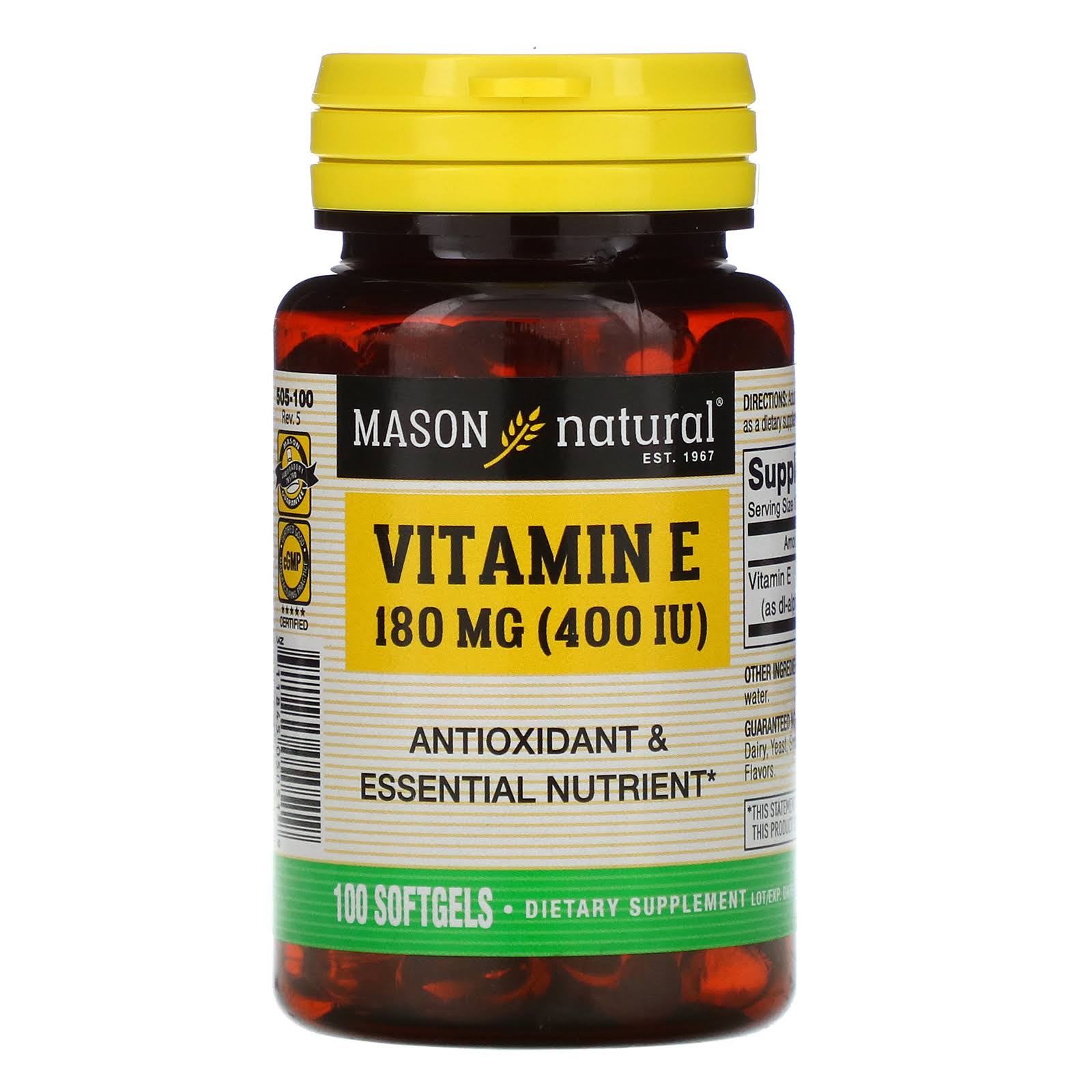 Mason Natural Vitamin E Softgels Best Value, 400 IU