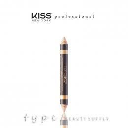Kiss New York KBHD01 Top Brow Highlighting Duo - Matte Beige/Golden Shimmer