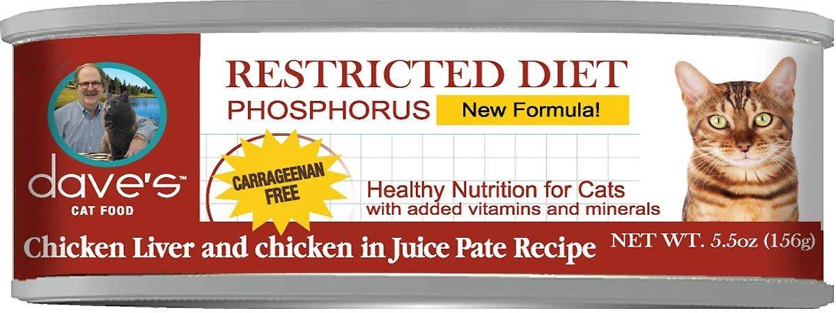 Dave's Pet Food Cat Restricted Diet Chicken Phosphorus Canned Cat Food