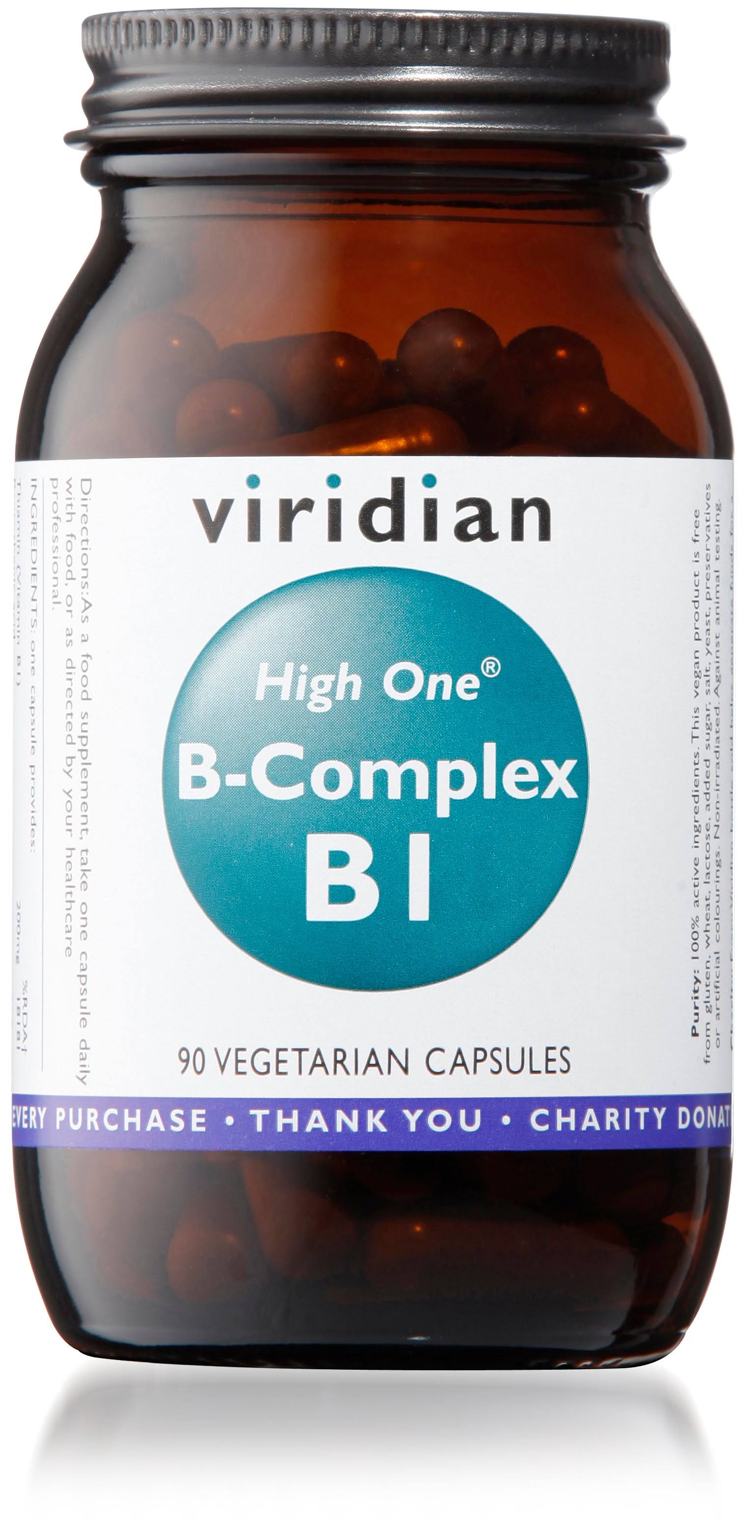 Viridian High One Vitamin B1 with B-Complex, 90 Veg Caps