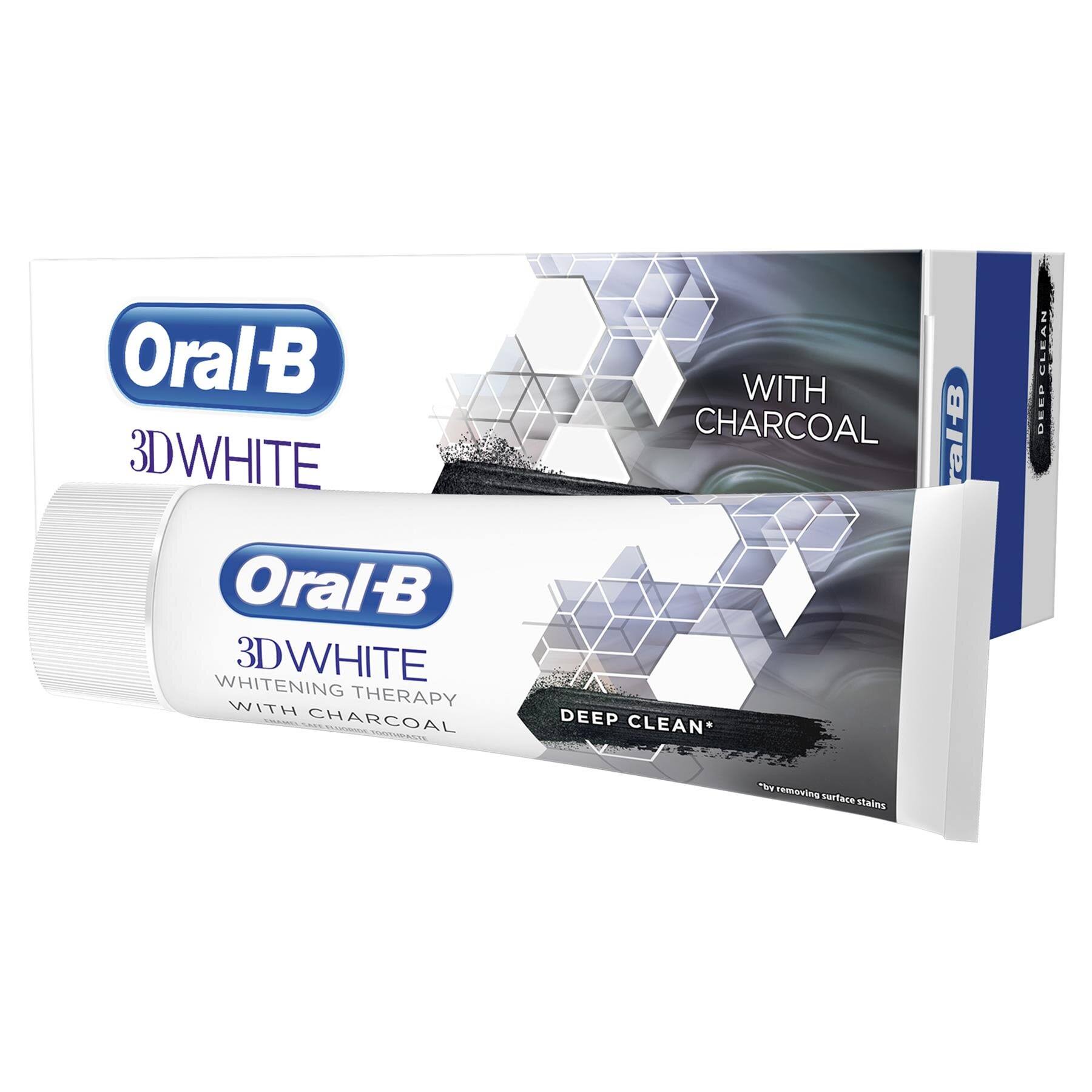 Oral-B 3D White Toothpaste Whitening Therapy - Charcoal Deep Clean Paste - 75 ml