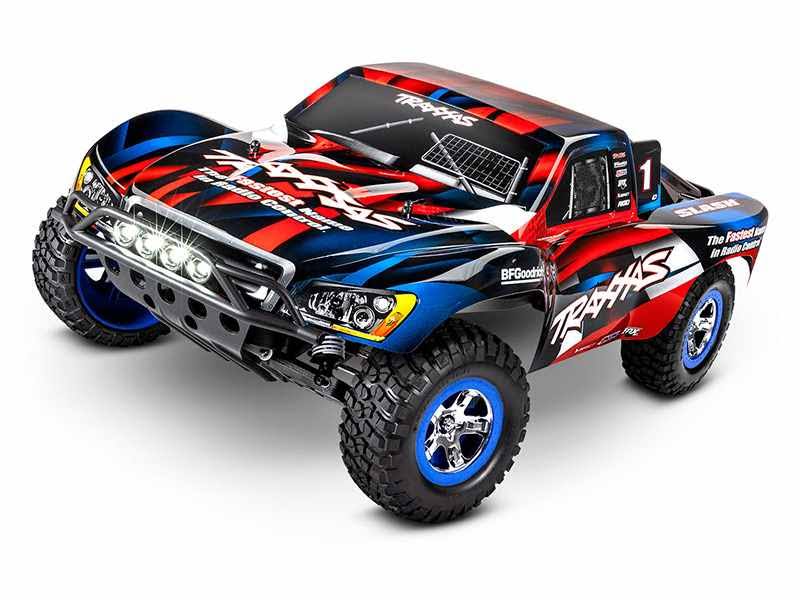 Traxxas Slash RTR 2WD Brushed with Battery and Charger Red Blue with LED RC Car