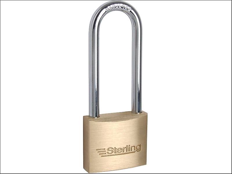 Sterling Premium Open Long Shackle Padlock - Brass Plated, 40mm