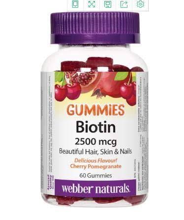Webber Naturals Biotin Gummies - 2500mcg, 60ct