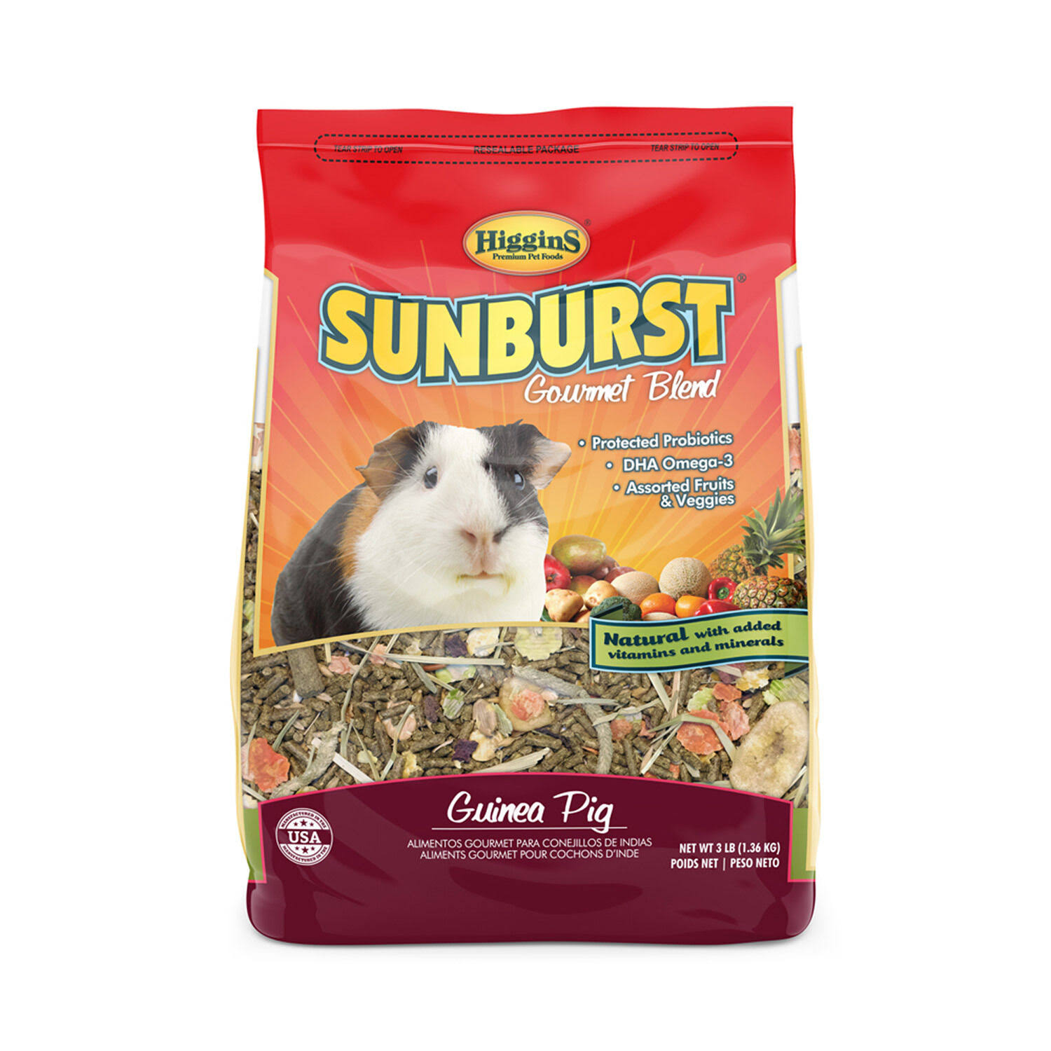 Higgins Sunburst Gourmet Food Mix For Guinea Pigs - 3lbs