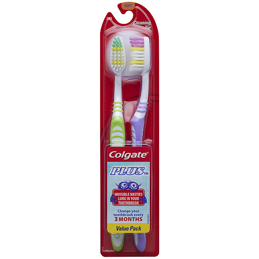 Colgate Plus Toothbrush - 2 Pack