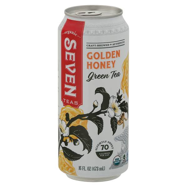 Seven Teas Green Tea, Golden Honey - 16 fl oz