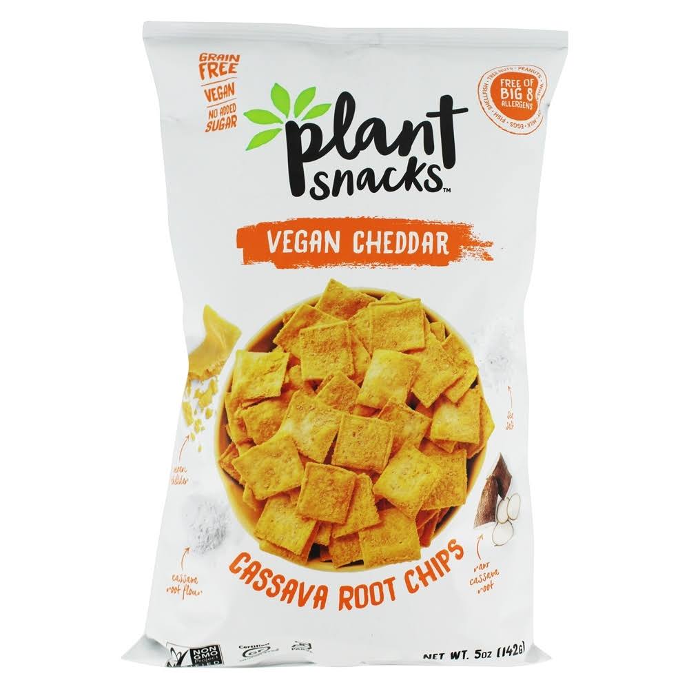 Plant Snacks Cassava Root Chips Vegan Cheddar 5 OZ.