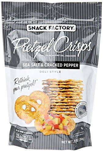 Snack Factory Pretzel Crisps - Sea Salt and Cracked Pepper, 319g