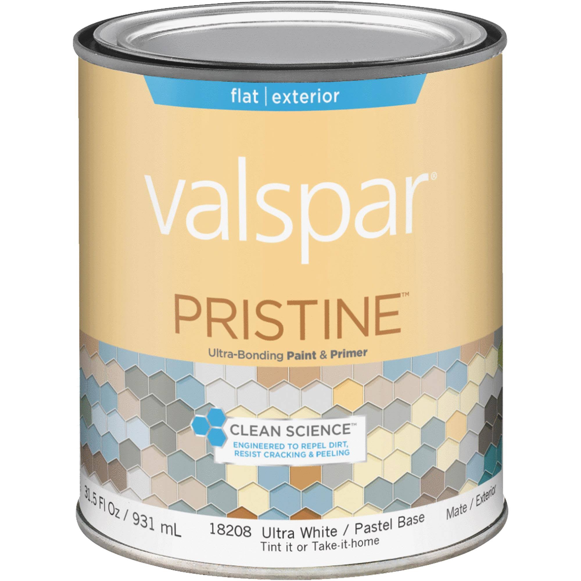 Valspar Exterior House Paint - Pastel Base, Flat, 1 Quart