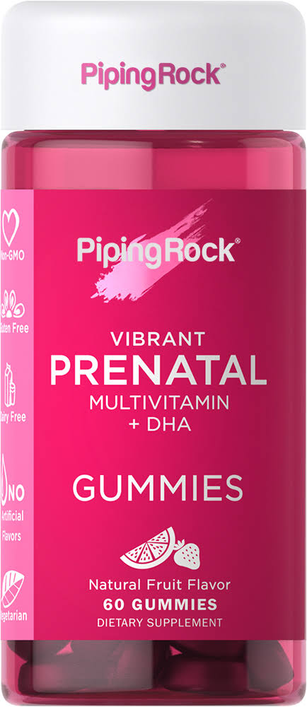 Pink Prenatal Vitamins | 60 Gummies with DHA and Folic Acid | Non-GMO