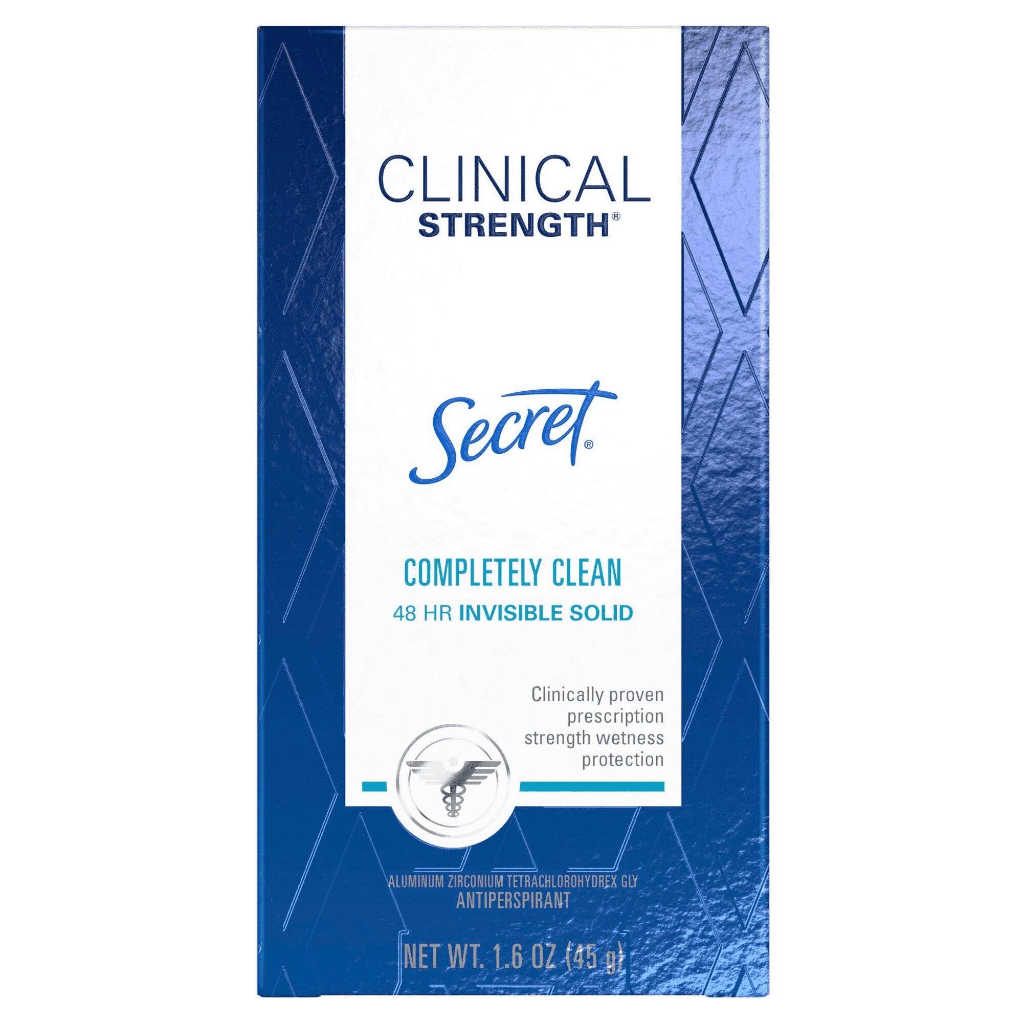 Secret Clinical Strength Completely Clean Invisible Solid Antiperspirant Deodorant - 45ml