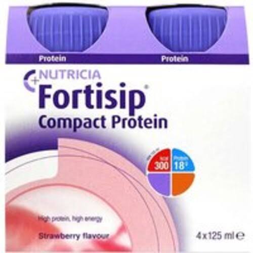 Fortisip Compact Protein Strawberry 4 x 125ml - Best Before 19/11/23 - Ref G. Netmarket. Health & Beauty. 8716900581748.