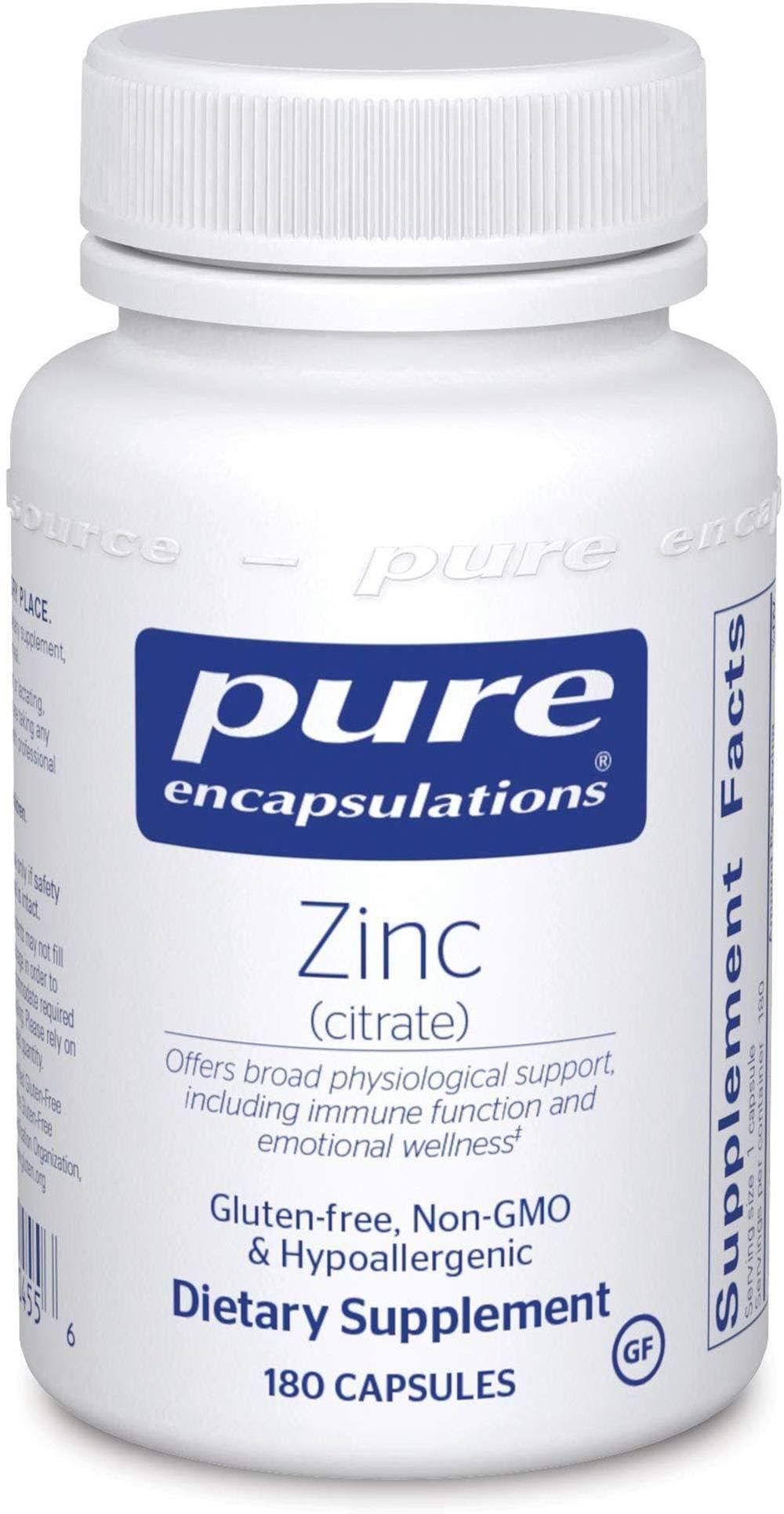 Pure Encapsulations Zinc Citrate Supplement - 180 Count