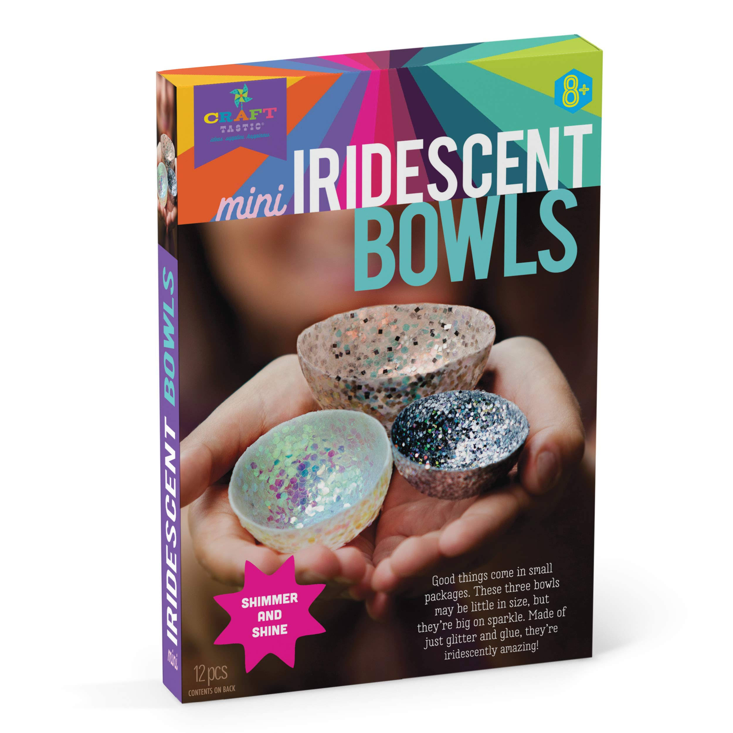 Craft-tastic Mini Iridescent Bowls Craft Kit Makes 3 Different-sized