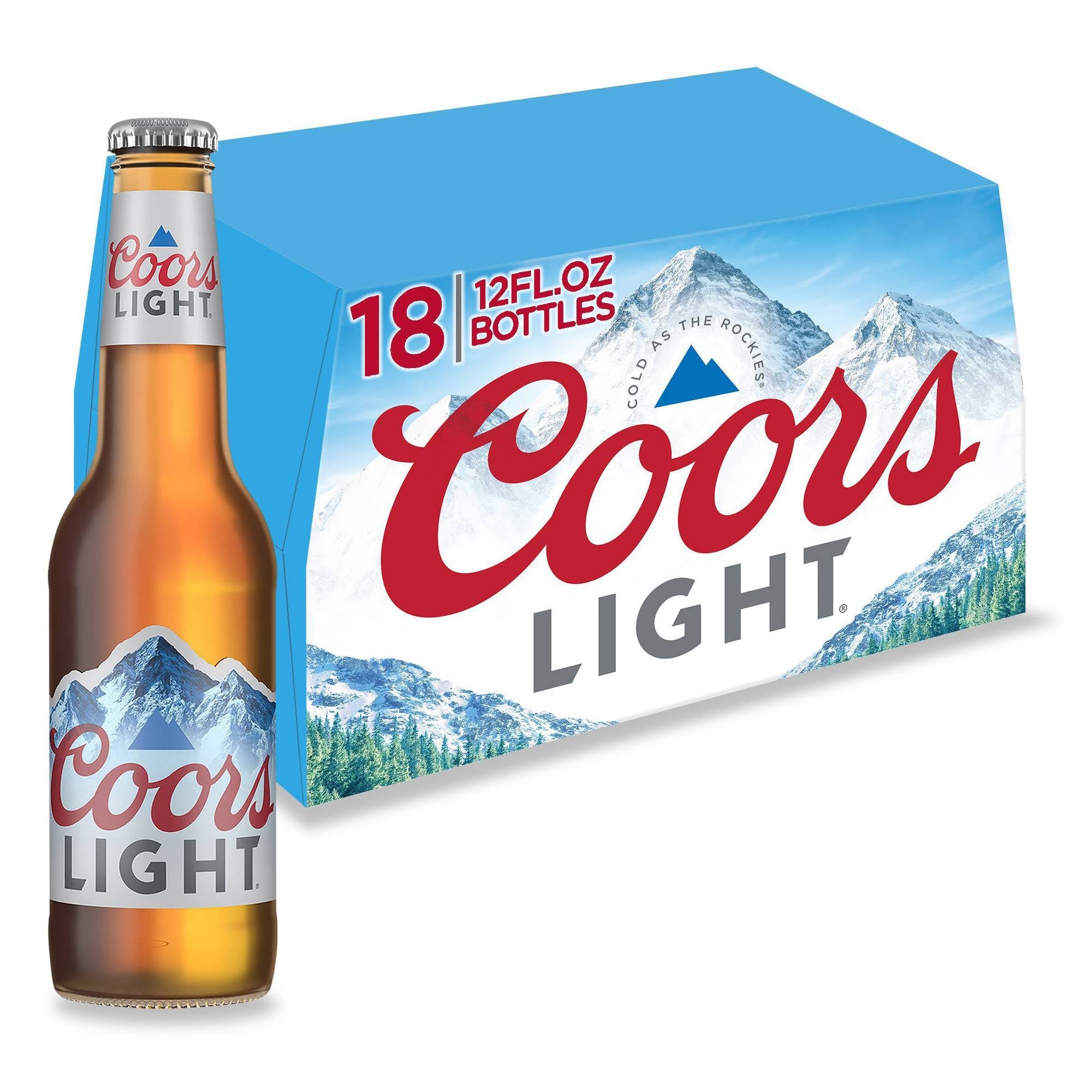Coors Light Beer Bottles - 12oz, 18pk
