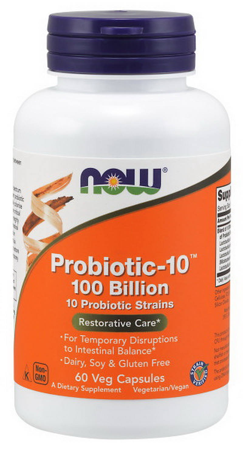 NOW Foods Probiotic-10 100 Billion 60 Veg Capsules