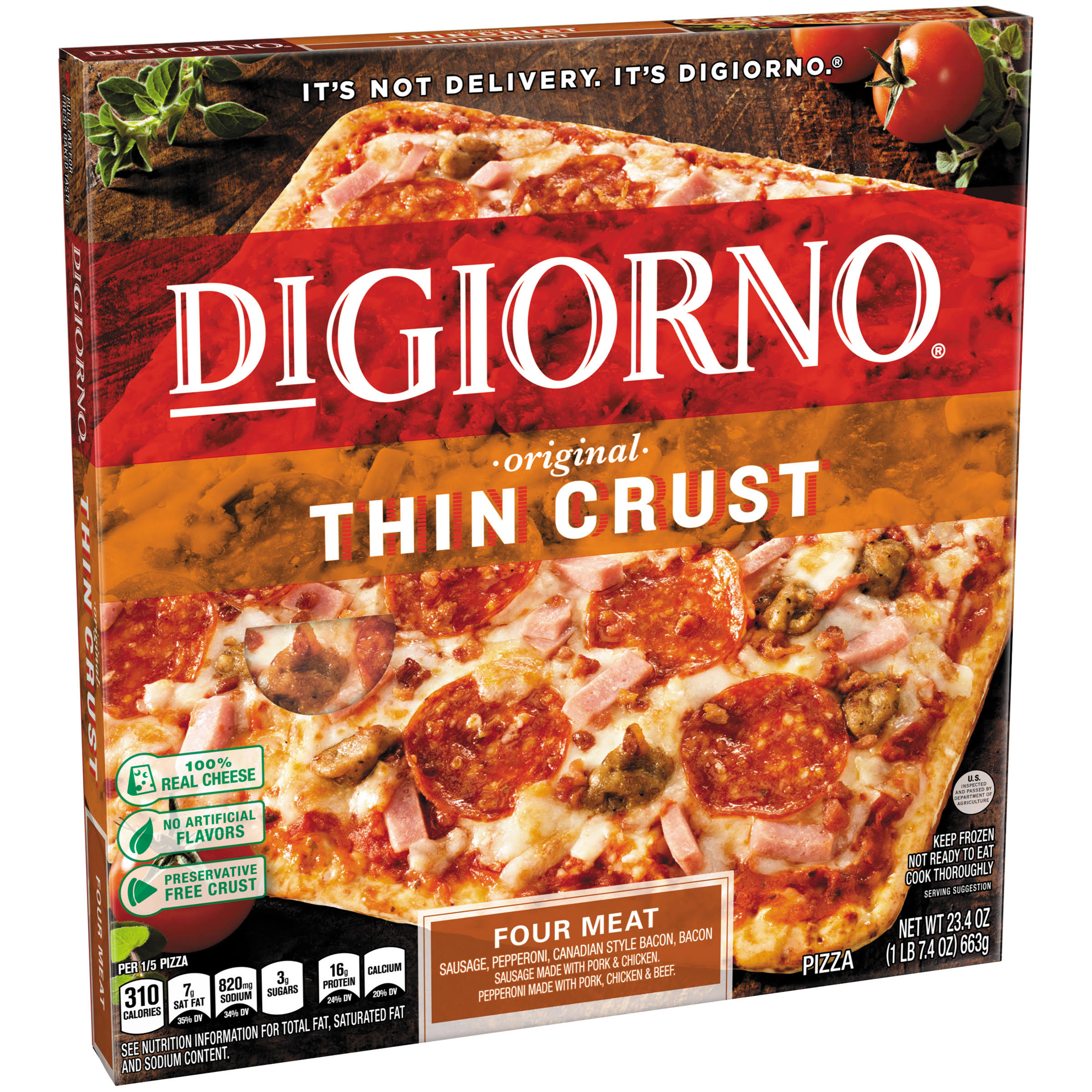 DiGiorno Original Thin Crust Four Meat Pizza - 23.4oz