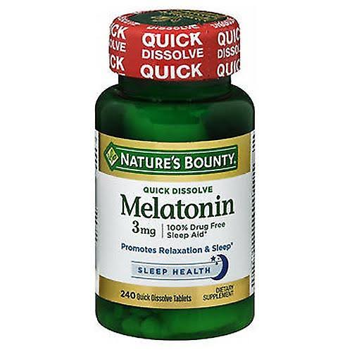 Nature's Bounty Melatonin Supplement - 240 Quick Dissolve Tablets, 3mg