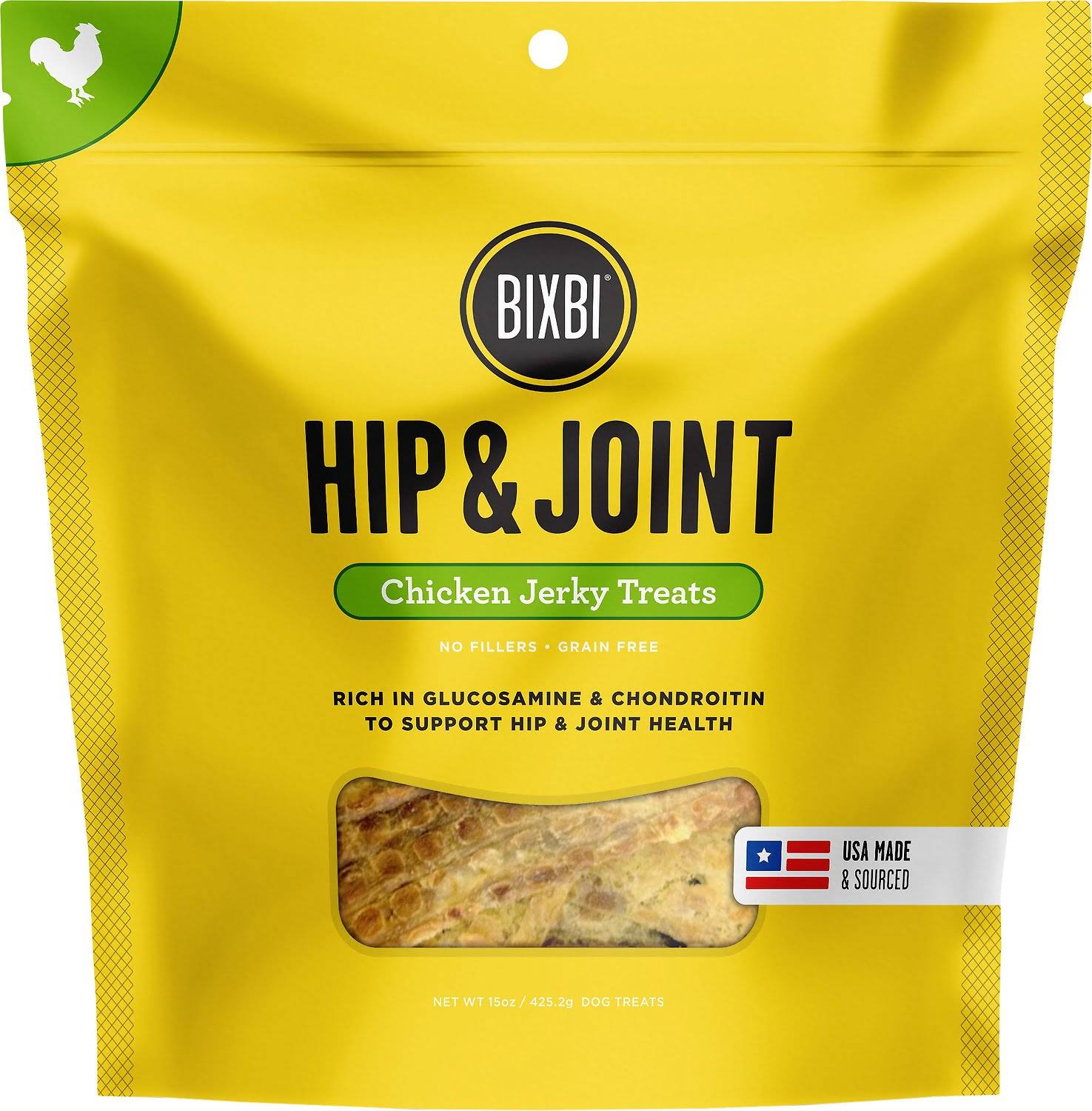 Bixbi USA Made Hip and Joint Dog Jerky Treats - 5oz, Chicken