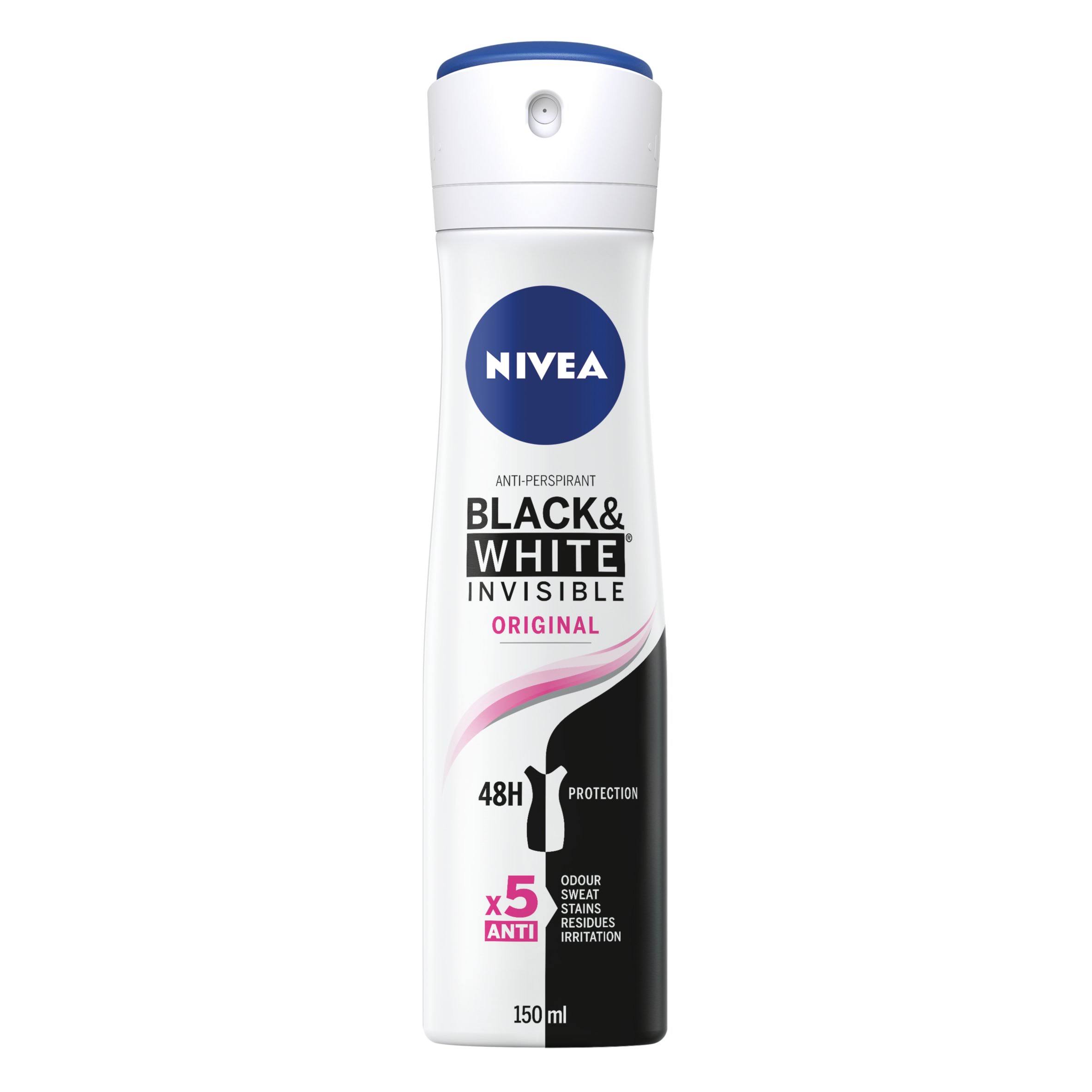 Nivea Black and White Original Anti-Perspirant Deodorant Spray - 150ml