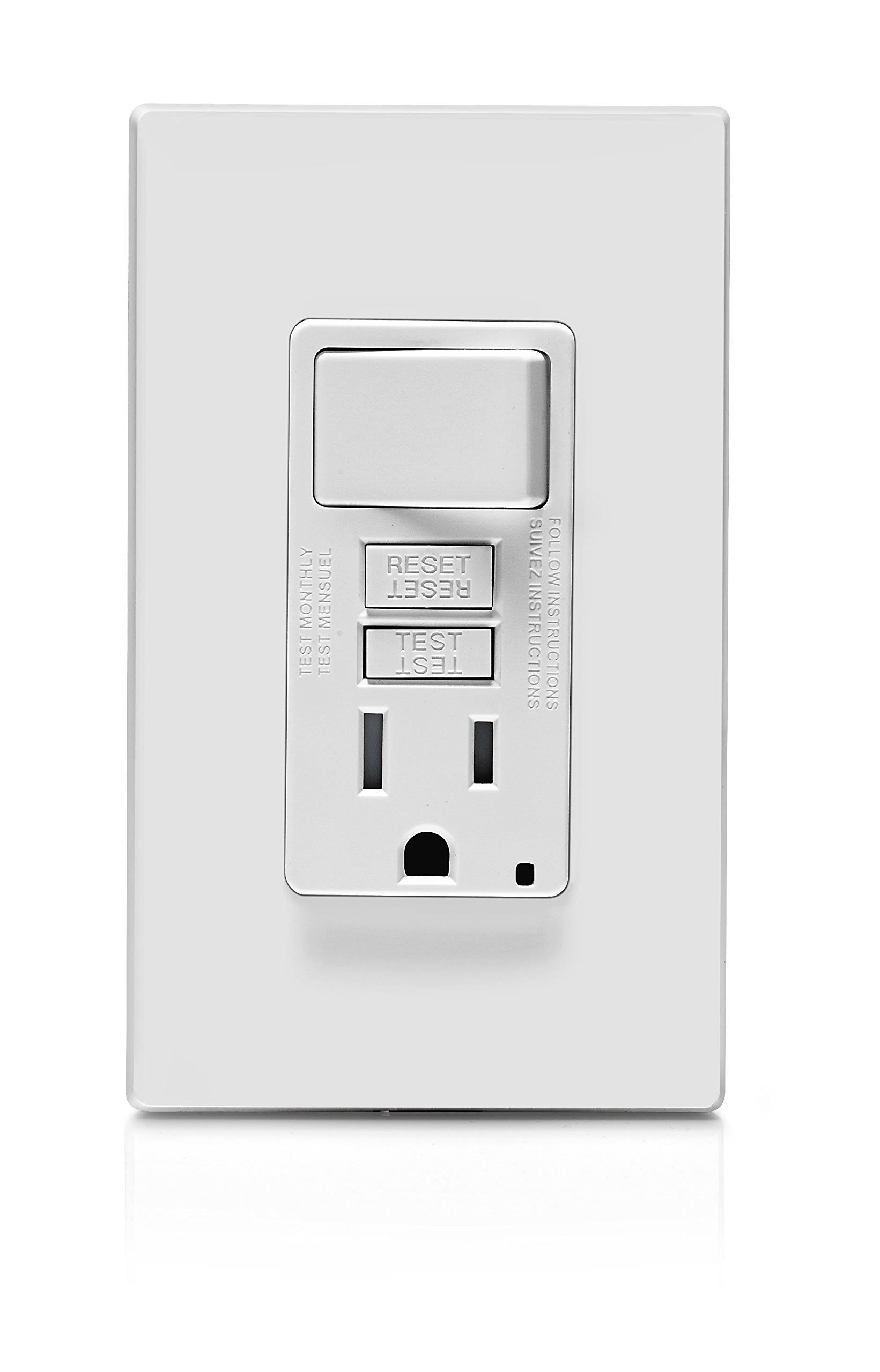 Leviton Receptacle With Switch - 20A, 125V, White