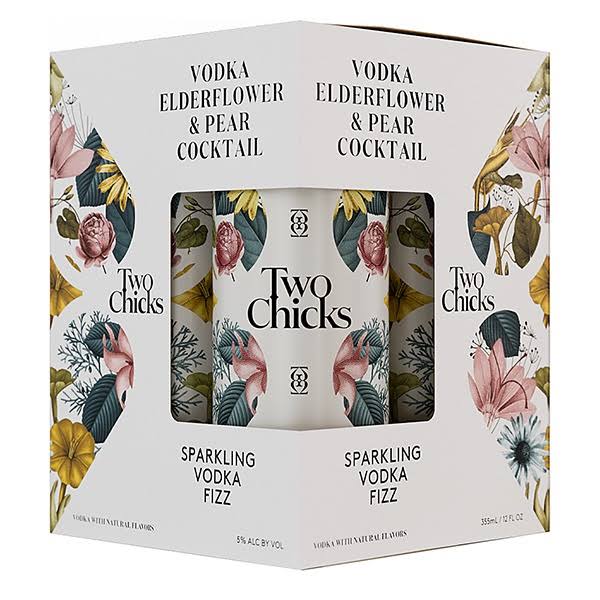 Two Chicks Elderflower & Pear Cocktail Sparkling Vodka Fizz