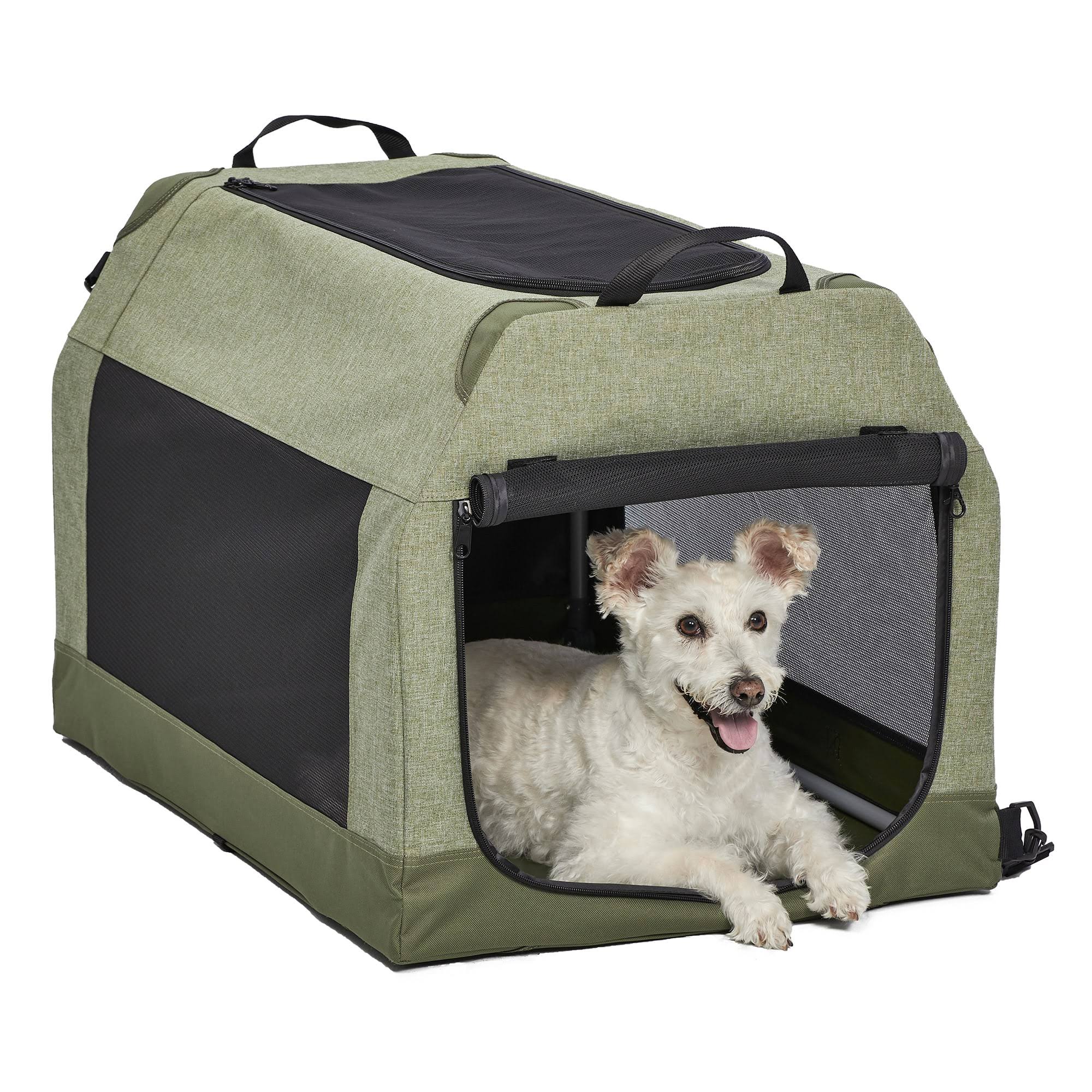 Midwest Canine Camper Dog Tent Crate, Green, Medium