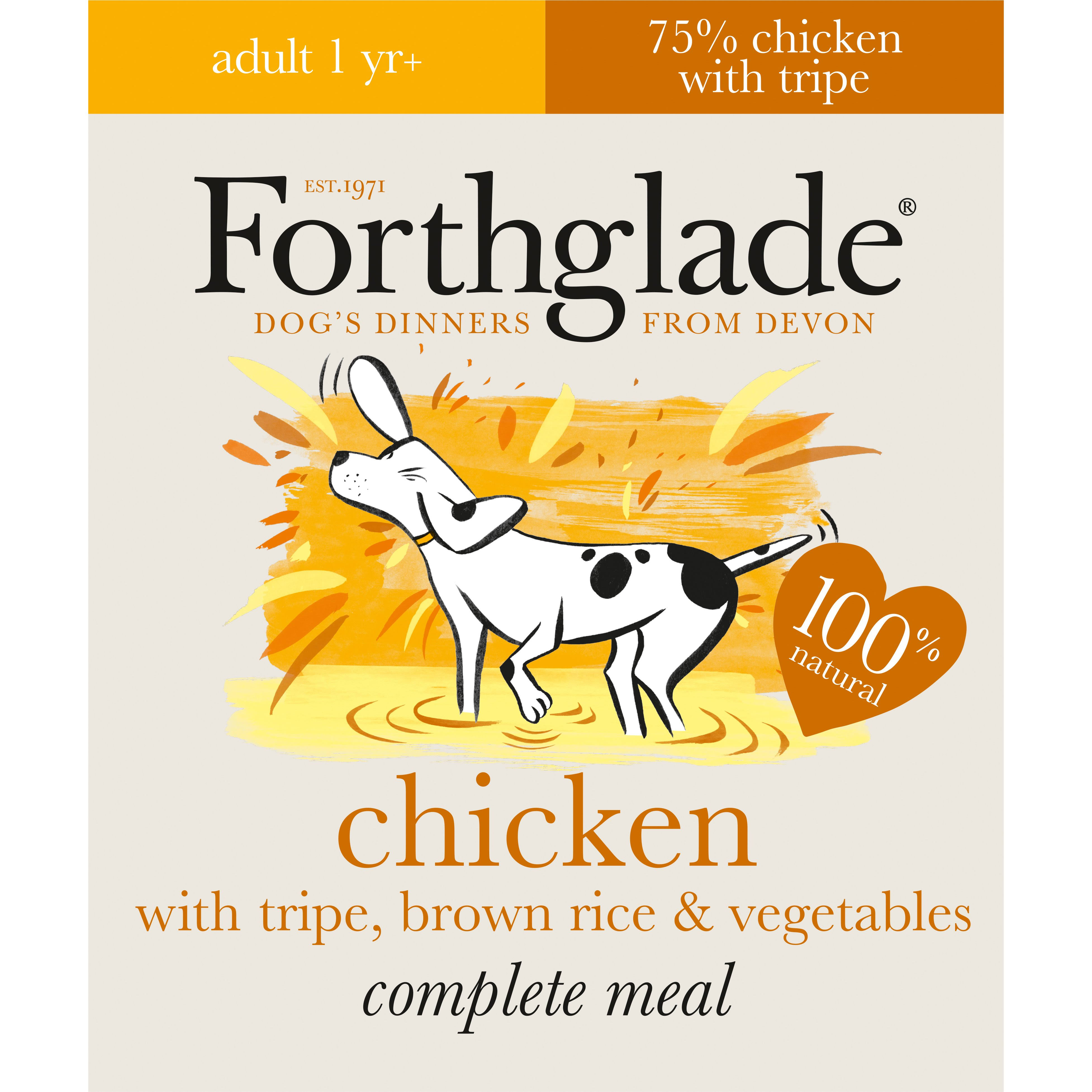 Forthglade Natural Complete Meal Adult Dog Food - Chicken, 395g, 18 Pack