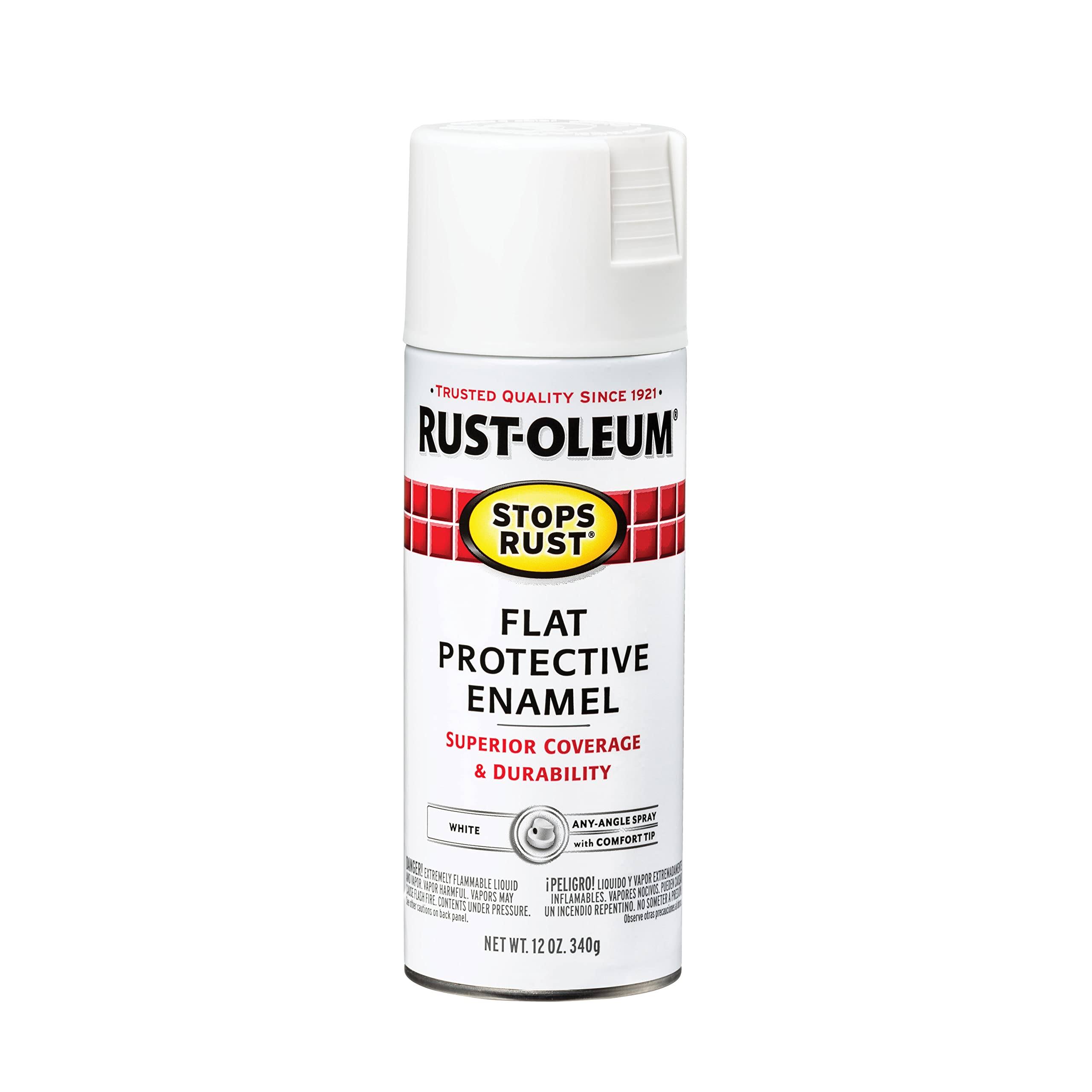 Rust-Oleum Stops Rust Flat Protective Enamel Spray - White, 12oz