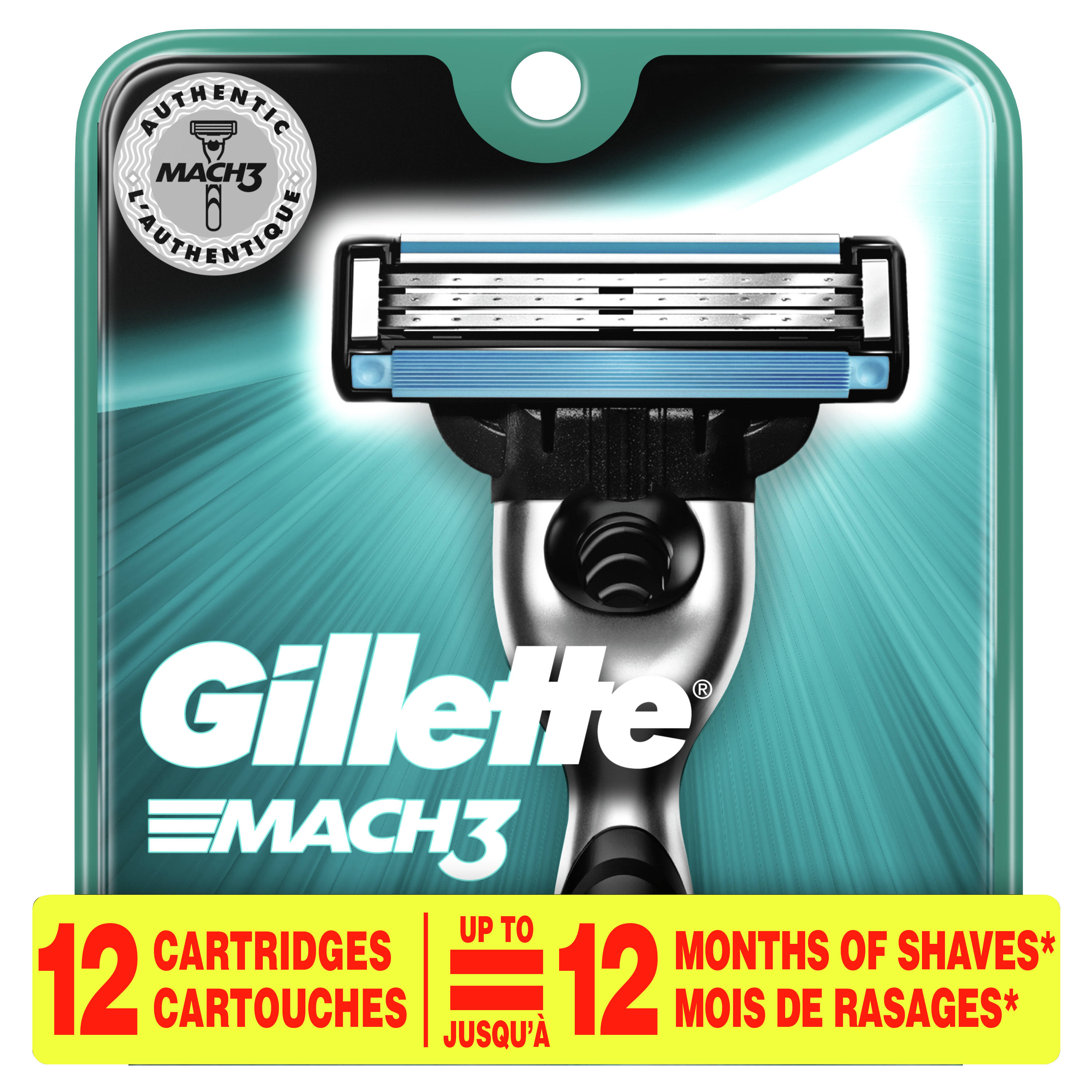 Gillette Mach3 Men's Razor Blade Refills - 12 Cartridges