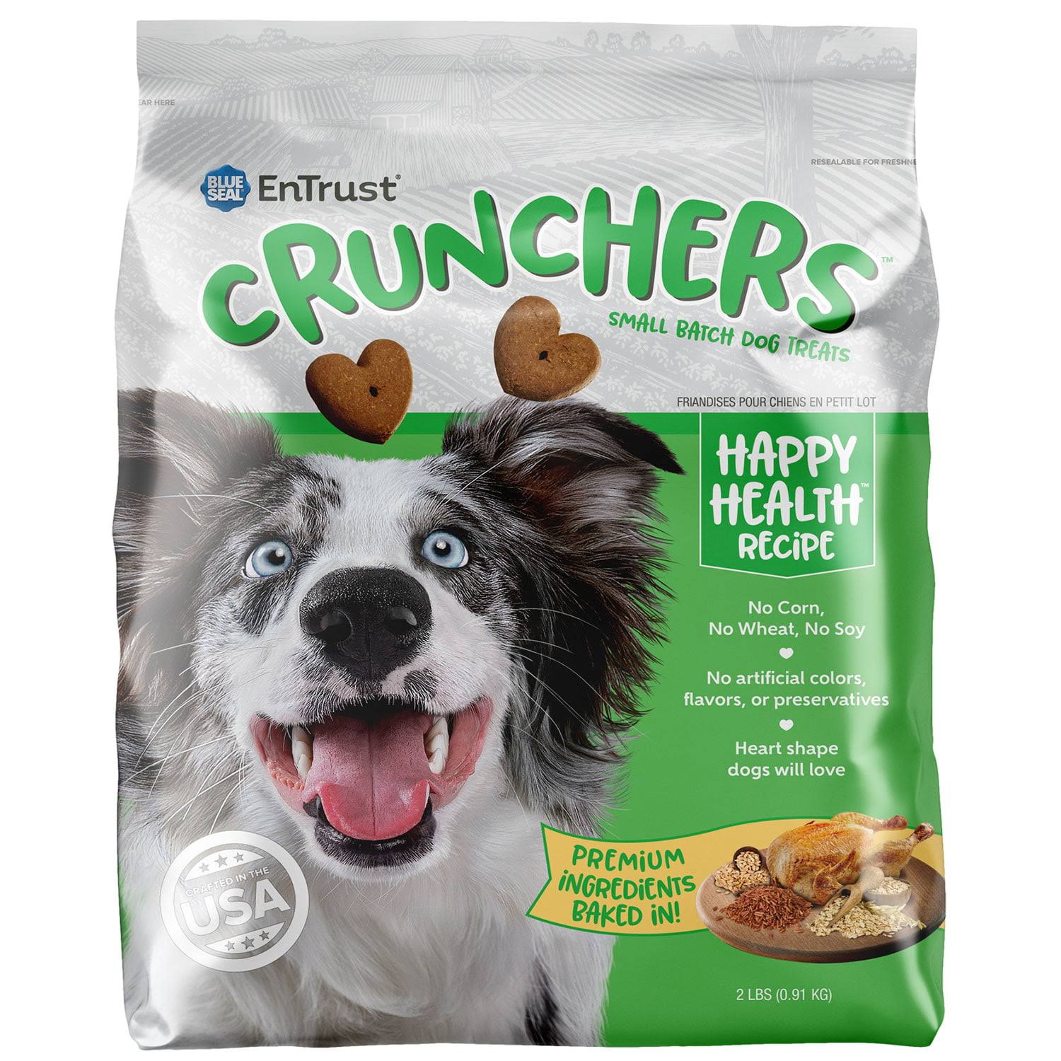 Blue Seal Entrust Crunchers Small Batch Dog Biscuits Treats - Happy Health - 2 lbs