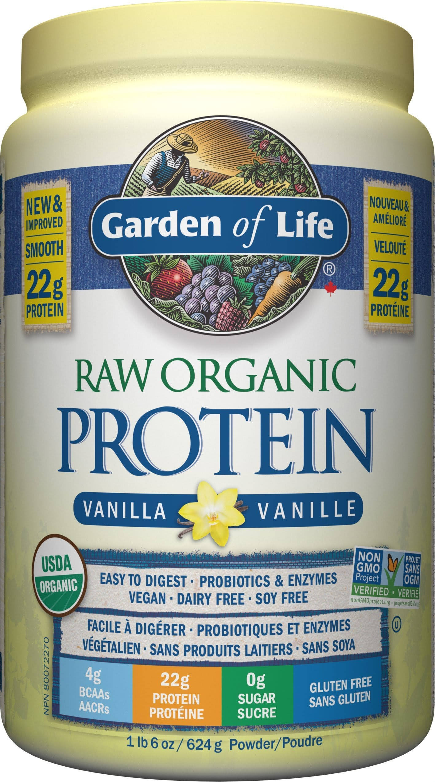 Garden of Life Raw Organic Protein Vanilla, 620 G (Pack of 1)