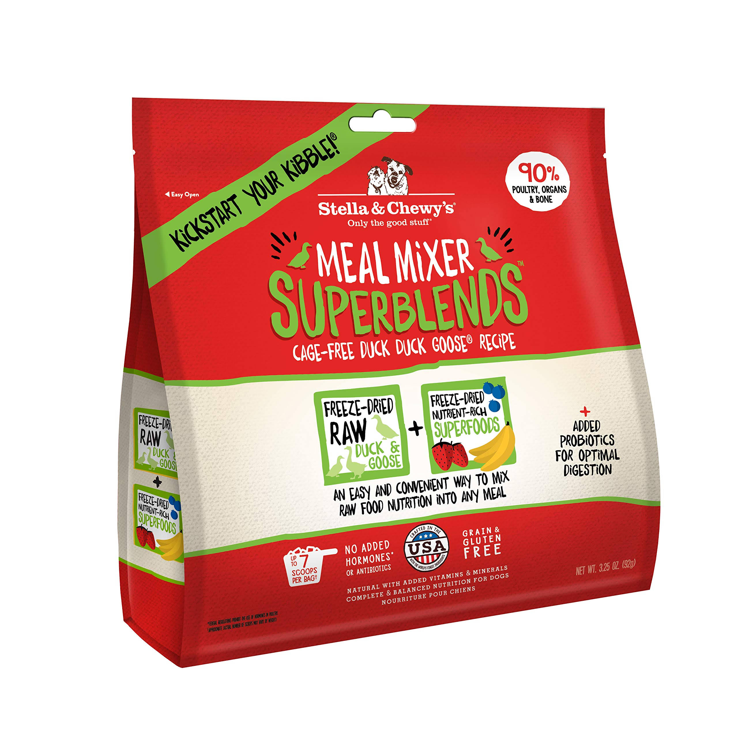 Stella and Chewy’s Meal Mixer SuperBlends Dog Food - Cage-Free Duck Duck Goose Recipe, 3.25oz