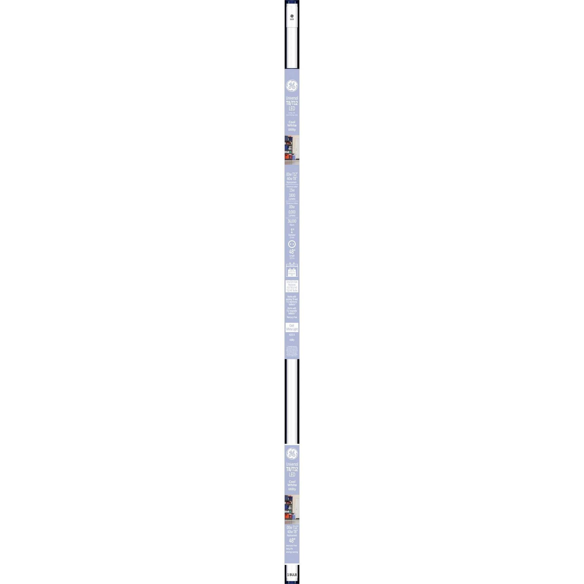 Ge Lighting Led Linear Bulb - T8, Cool White, 1800 Lumens, 15 Watt