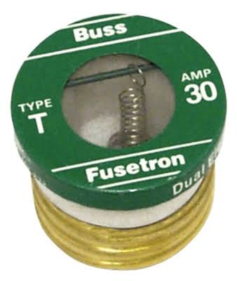 Bussmann T-15 Type T Time-Delay Dual-Element Edison Base Plug Fuse - 15 Amp, 125V