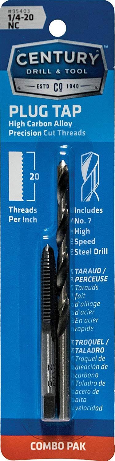 Century Drill and Tool 95403 Tap & Drill Combo, 1/4-20, #7 | Garage