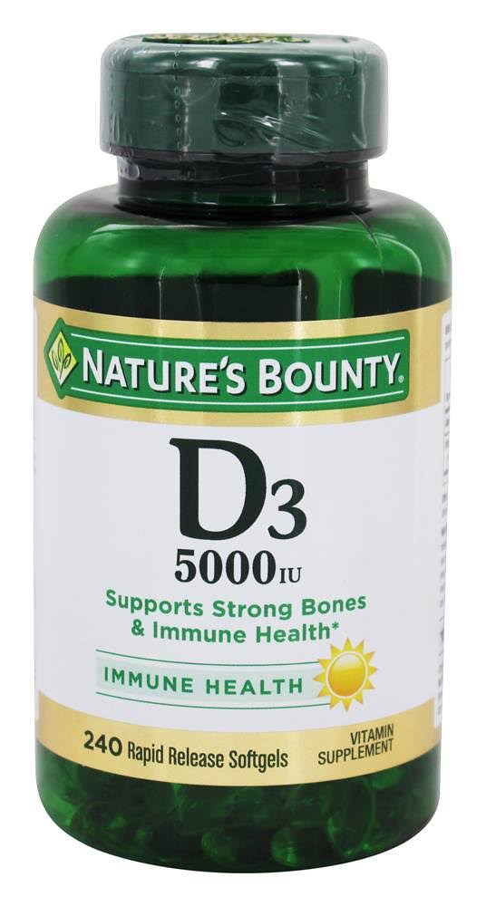 Nature's Bounty D3 Rapid Release Immune Health Dietary Supplement - 5000IU, 240ct