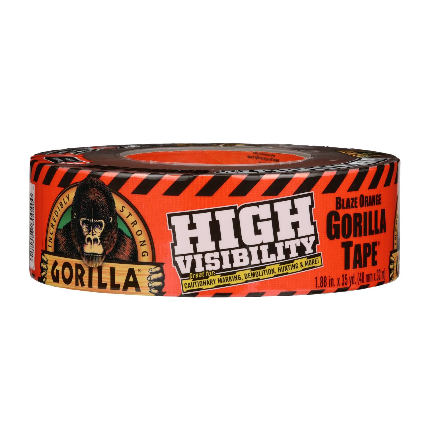 Gorilla High Visibility Tape Duct Tape - Blaze Orange, 1.88" x 35yds