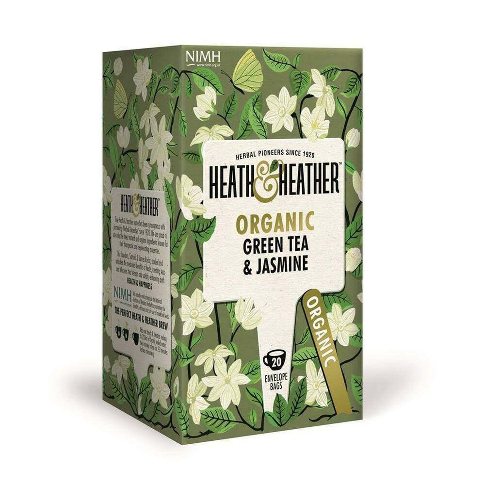 Heath & Heather Organic Green Tea & Jasmine - 20 Bags