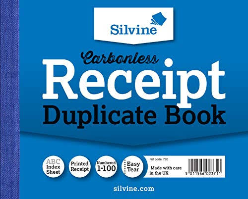 Silvine Carbonless Duplicate Receipt Book