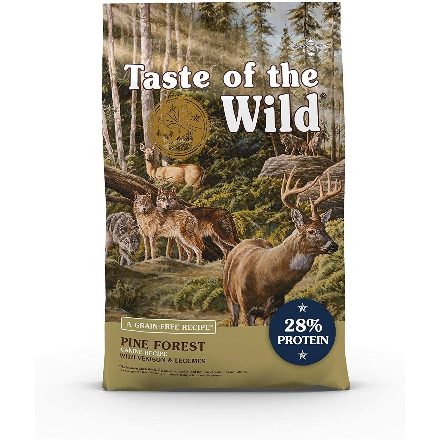 Taste of the Wild Dog Food - Pine Forest Canine Formula with Venison and Legunies