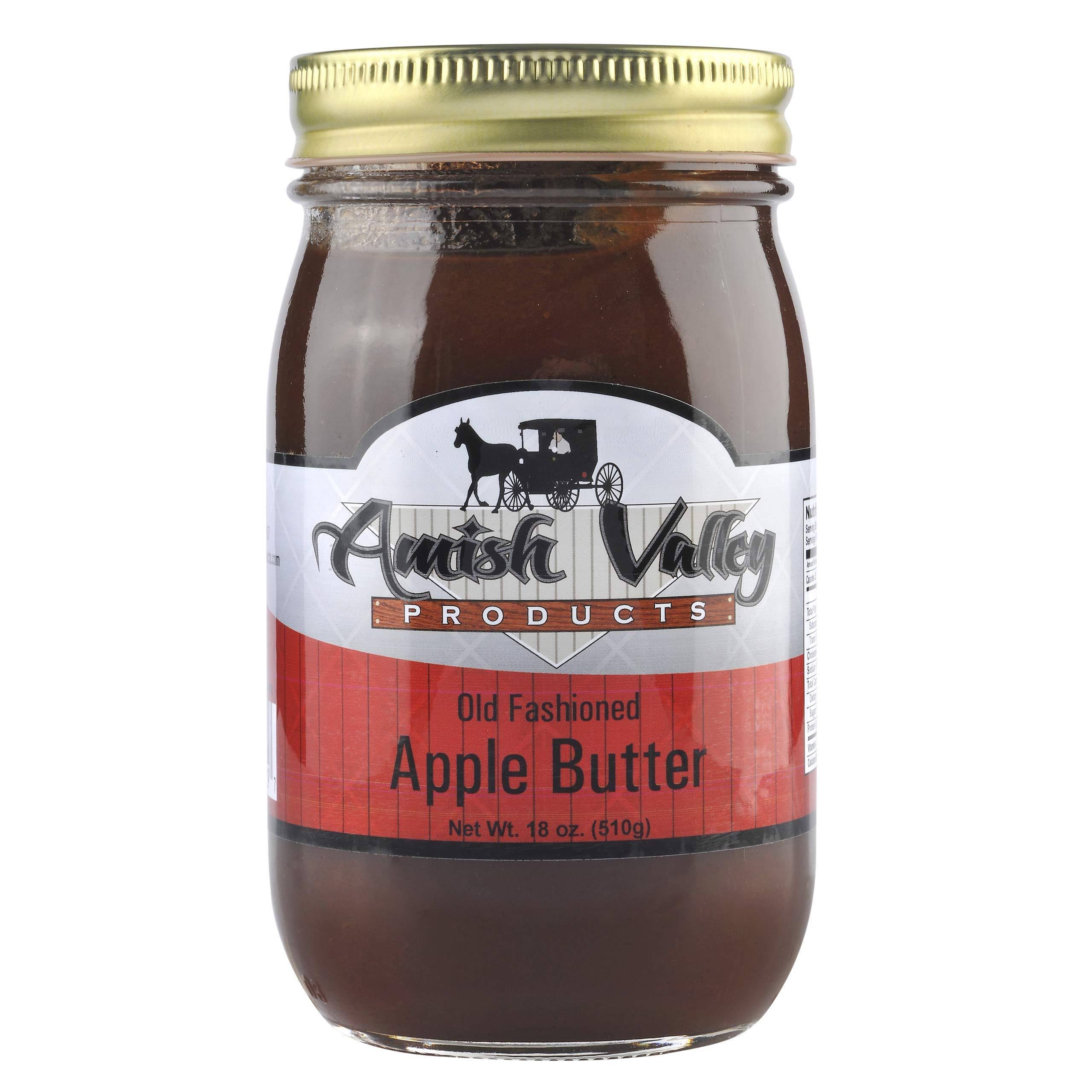 Amish Valley Products Apple Butter Glass Jar Old Fashioned Homestyle Slow Cooked