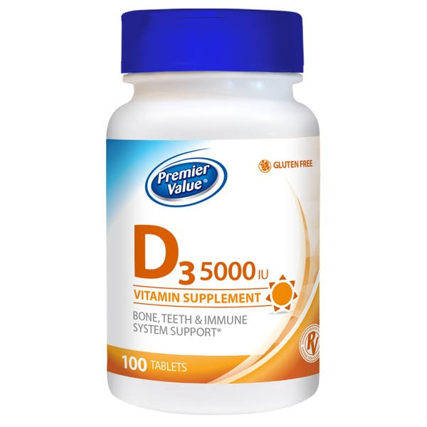 Premier Value 5000 IU Vitamin D Tablets - 100 ct