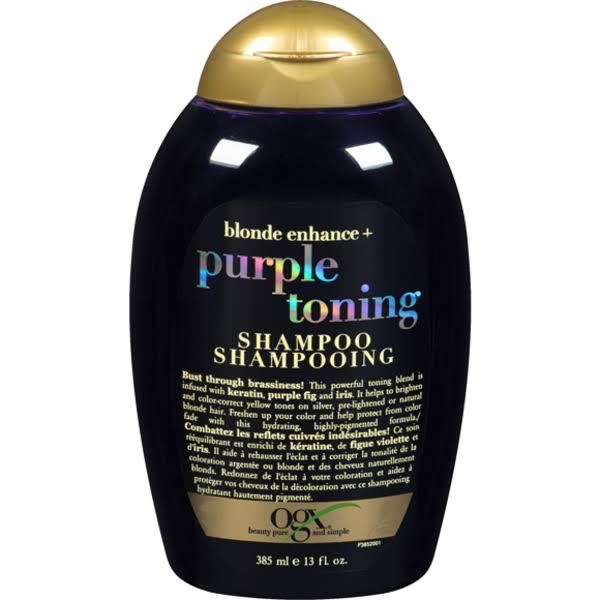 Ogx Blonde Enhance + Purple Toning Shampoo, Blonde-Toning To Personalize Your Blonde 385Ml