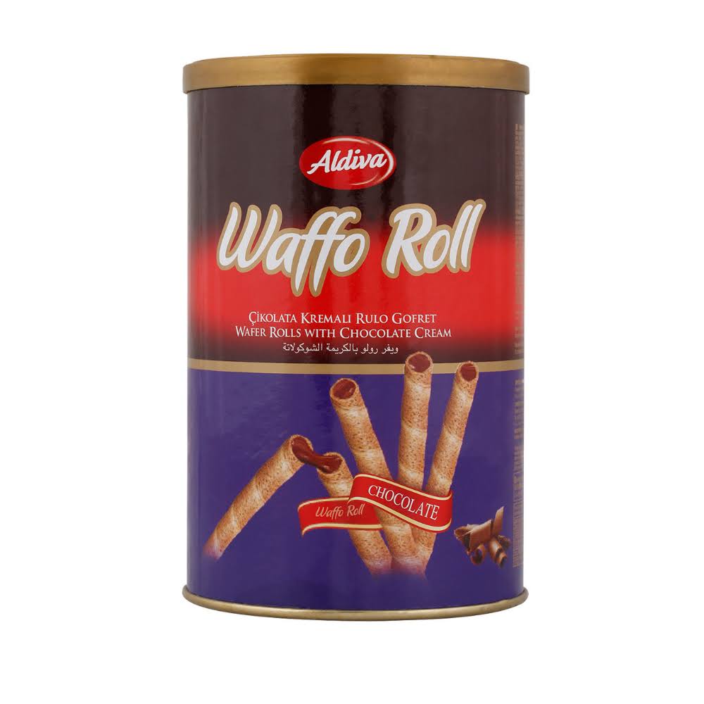 Bargain Foods Aldiva Wafer Waffo Roll Chocolate Tin 250g