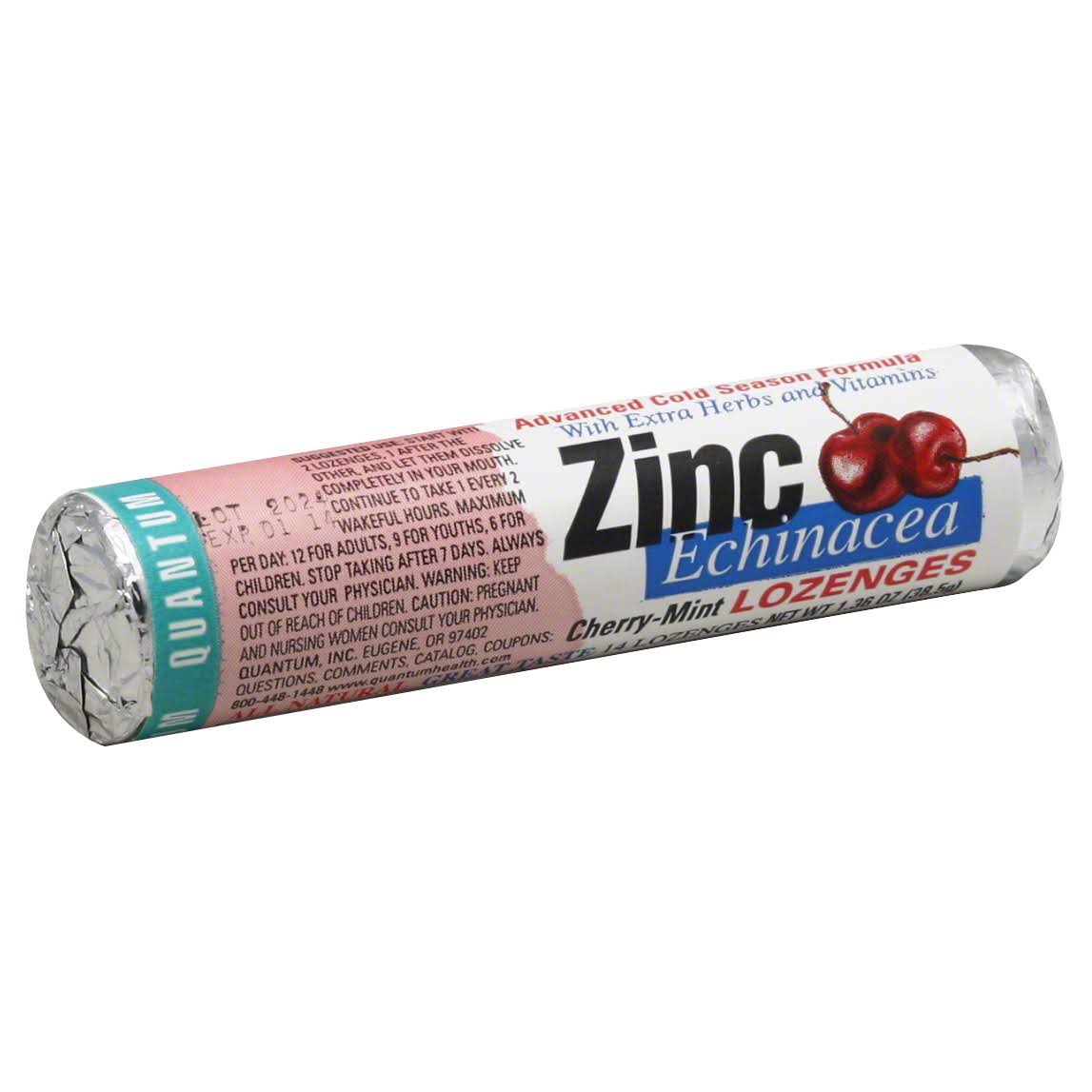 Quantum Zinc Echinacea Lozenges - Cherry Mint, 14 Lozenges